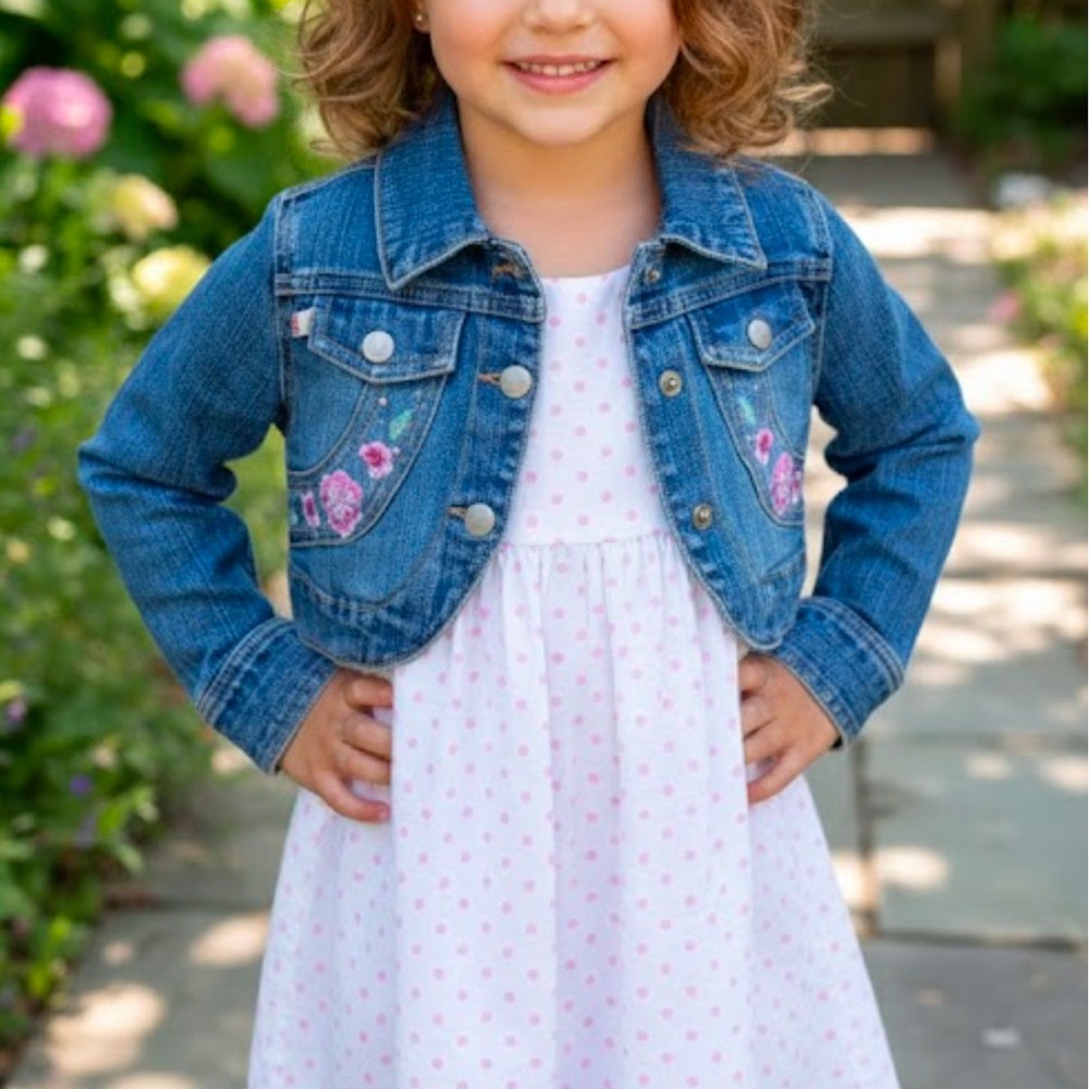 Girls - Gorgeous Embroidered Jean Jacket sz 5
